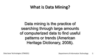 Introduction to Data warehousiing and Mining | PPTX | Databases ...