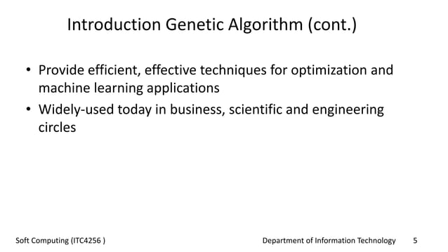 Introduction to Genetic Algorithms | PPTX
