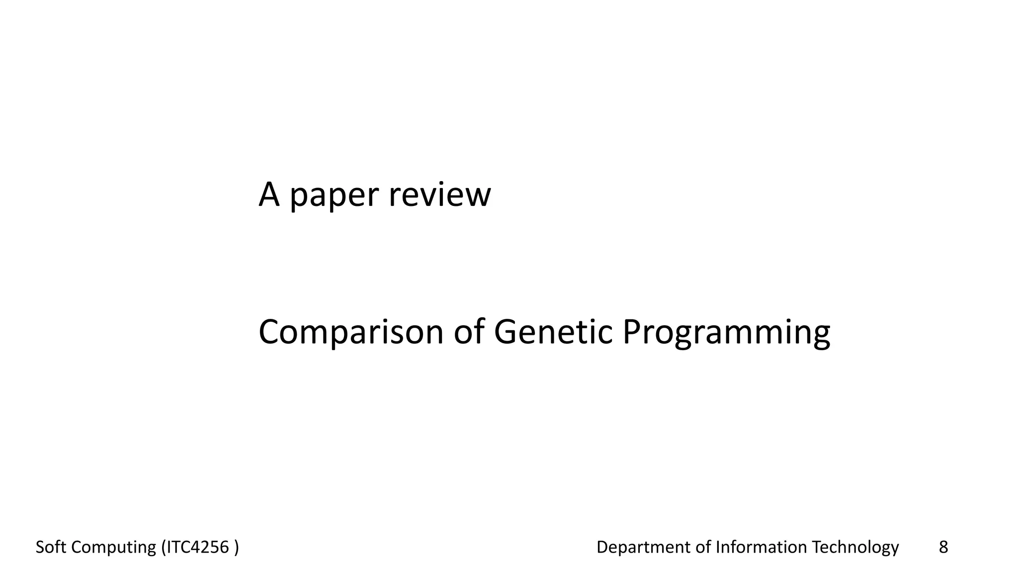 Genetic algorithms vs Traditional algorithms | PPTX