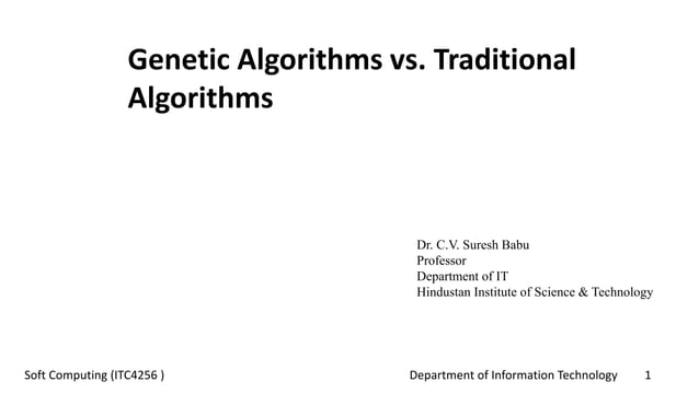 Genetic algorithms vs Traditional algorithms | PPTX