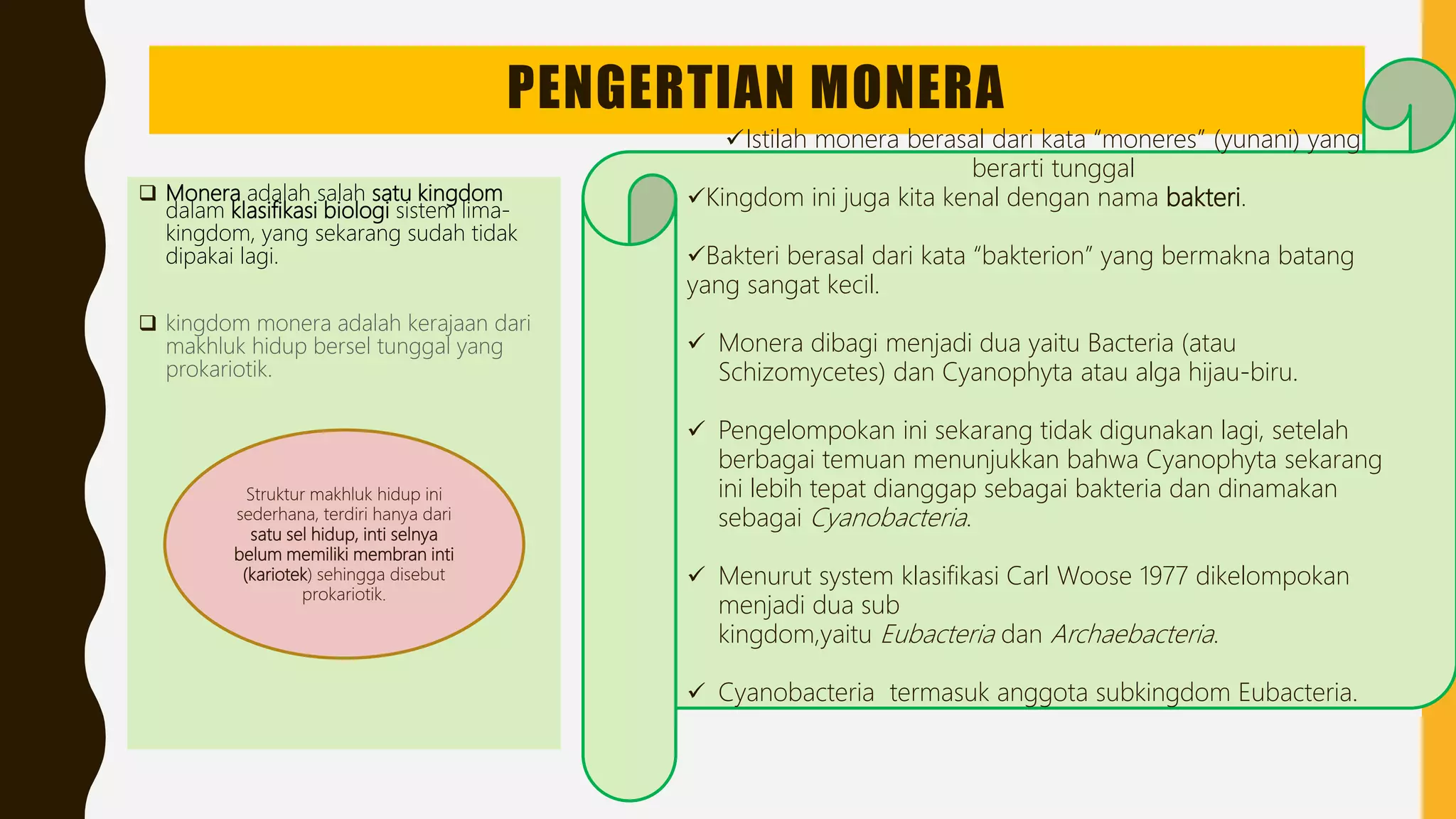 kingdom monera (bakteri & cyanobacteria) | PPTX