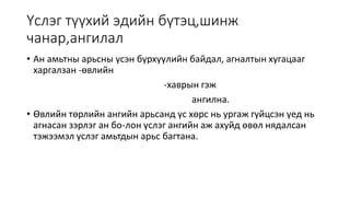 Үслэг арьсан материал | PPT