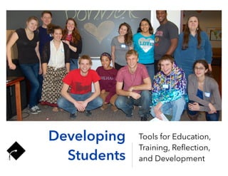 Developing
Students
Tools for Education,
Training, Reﬂection,
and Development
 