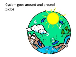 Cycle – goes around and around
(ciclo)
 