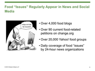 Food “Issues” Regularly Appear in News and Social
Media
• Over 4,000 food blogs
• Over 90 current food-related
petitions on change.org
• Over 20,000 Yahoo! food groups
• Daily coverage of food “issues”
by 24-hour news organizations
36
 