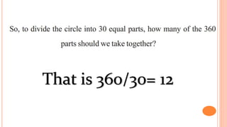 That is 360/30= 12