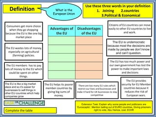 The institutions of he European Union lesson | PPTX