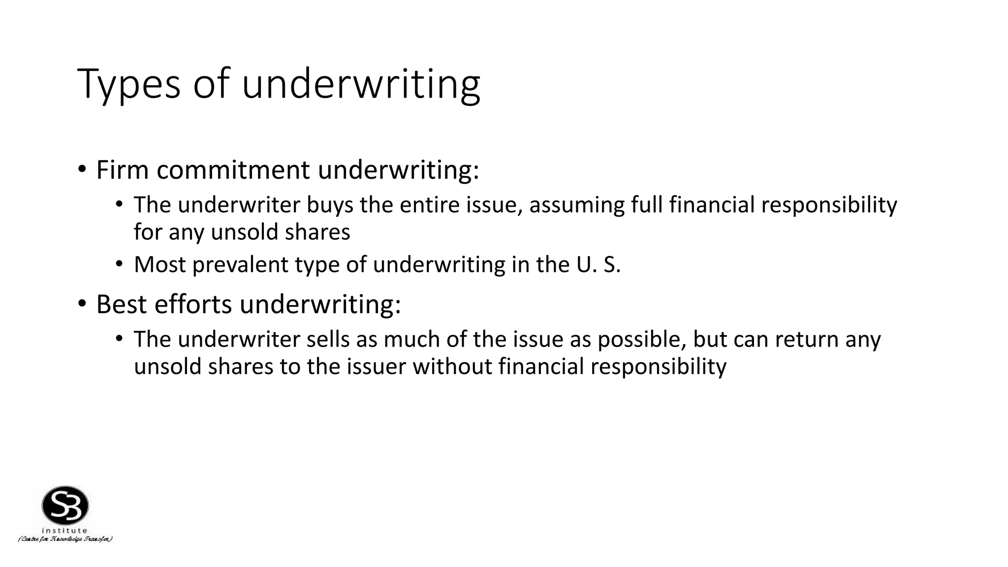 Underwriting Types Initial Public Offerings | PPTX