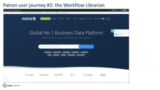Patron user journey #2: the Workflow Librarian
 