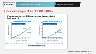 Alejandro Recio Mayoral
FIDELIO-DKD trial. Heart Failure 2021
Gerasimos Filippatos´s presentation. HF 2021
A secondary analysis of the FIDELIO-DKD trial