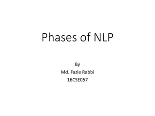 Phases of NLP
By
Md. Fazle Rabbi
16CSE057
 