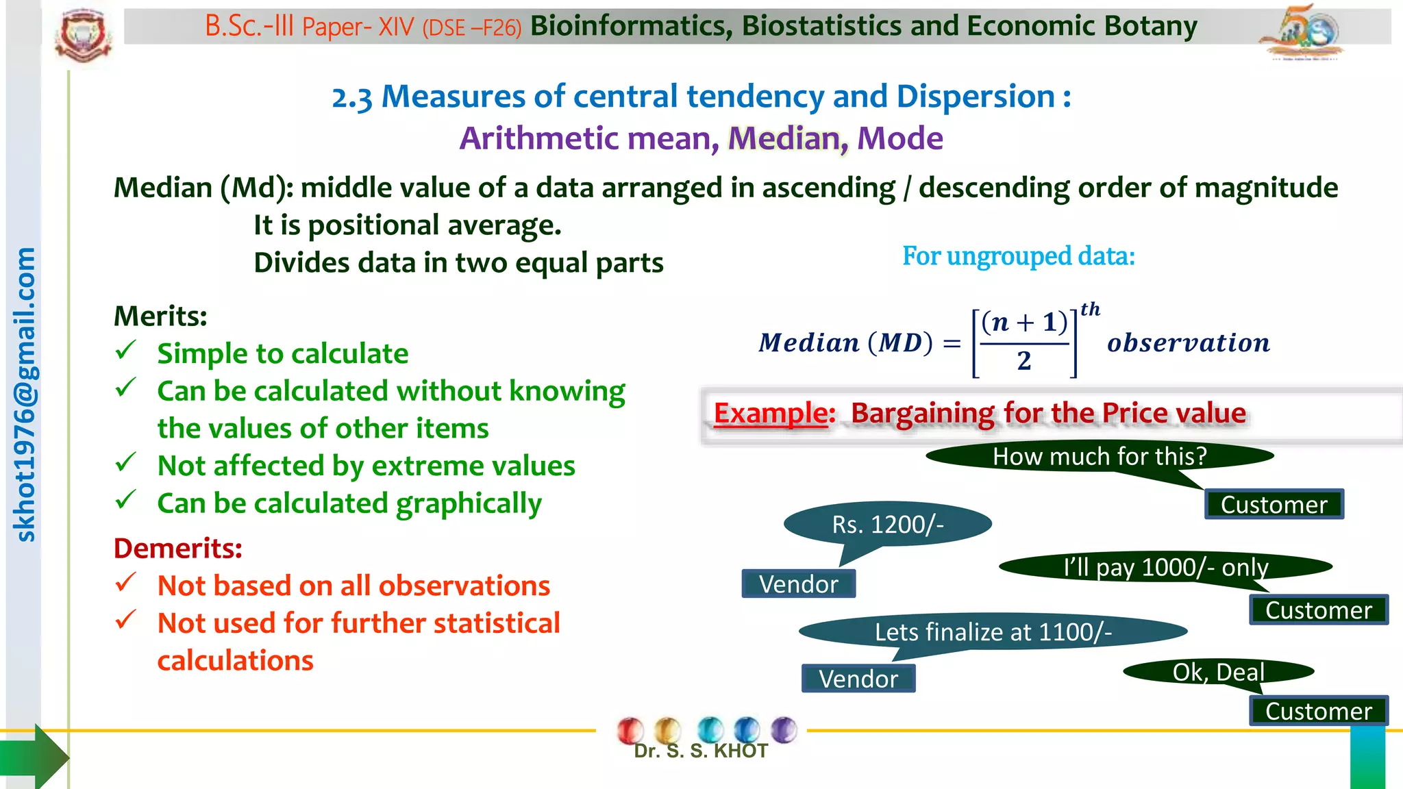 5. Biostatistics central tendency mean, median, mode for ungrouped data ...