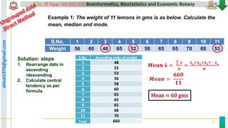 5. Biostatistics central tendency mean, median, mode for ungrouped data ...