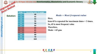 5. Biostatistics central tendency mean, median, mode for ungrouped data ...