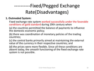 ----------Fixed/Pegged Exchange
Rate(Disadvantages)
1. Outmoded System:
Fixed exchange rate system worked successfully und...