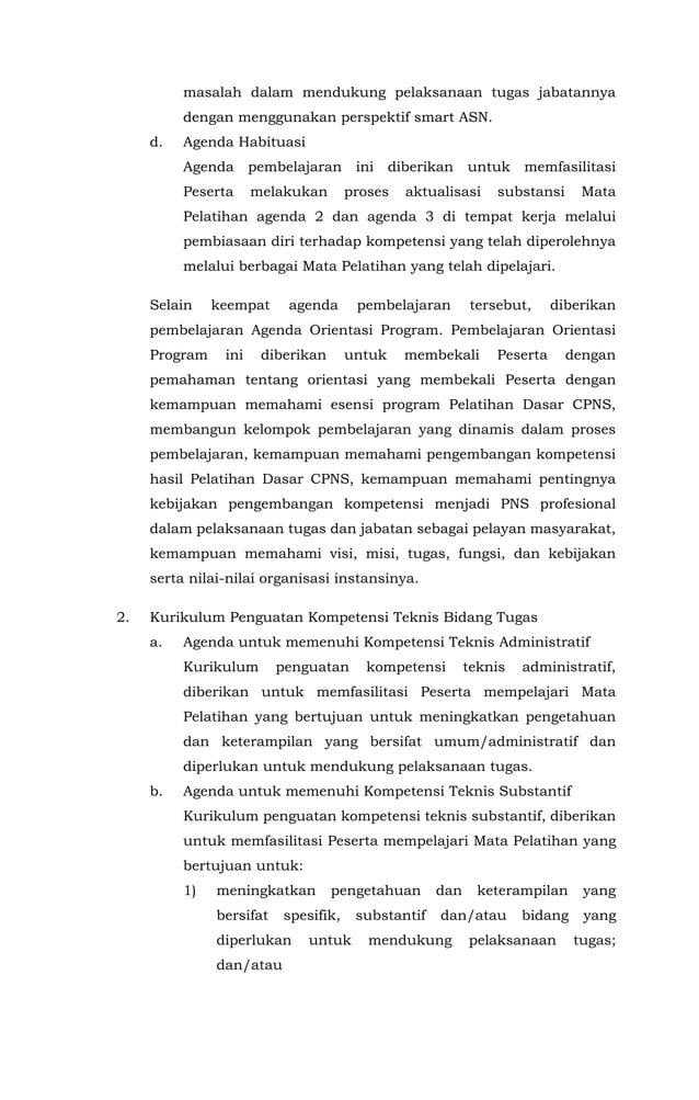 Keputusan Kepala LAN Kurikulum Latsar CPNS