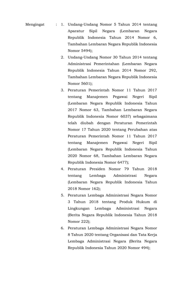 Keputusan Kepala LAN Kurikulum Latsar CPNS