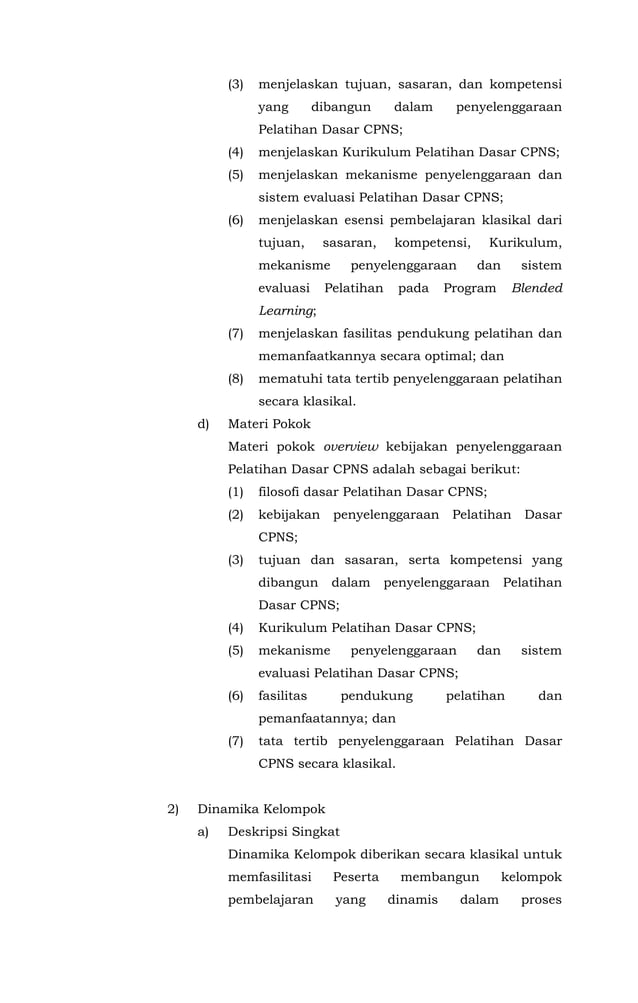 Keputusan Kepala LAN Kurikulum Latsar CPNS