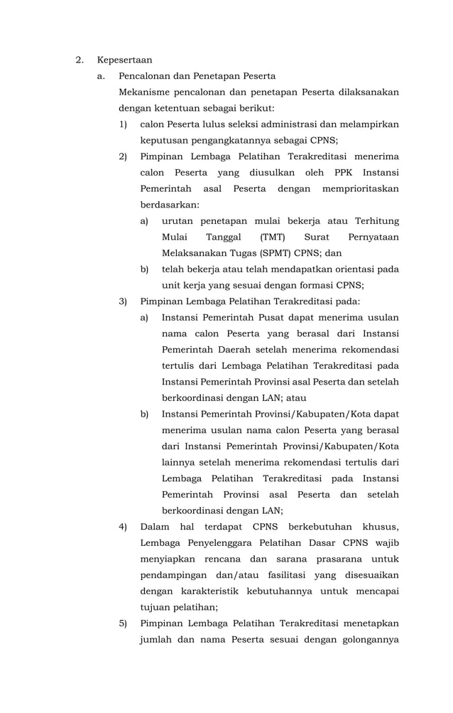 Keputusan Kepala LAN Pedoman Penyelenggaraan Latsar CPNS