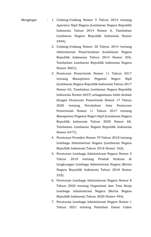 Keputusan Kepala LAN Pedoman Penyelenggaraan Latsar CPNS