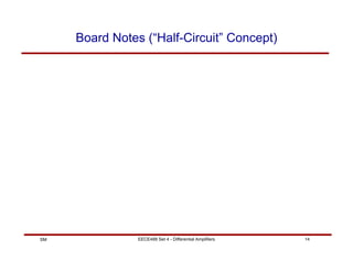 EECE488 Set 4 - Differential Amplifiers 14
SM
Board Notes (“Half-Circuit” Concept)
 