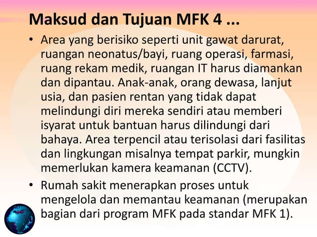 Manajemen Fasilitas Dan Keselamatan MFK BimTek Standar AKREDITASI 