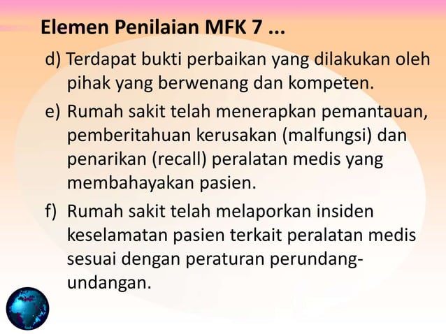 Manajemen Fasilitas Dan Keselamatan MFK BimTek Standar AKREDITASI 