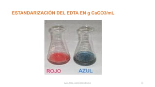 ESTANDARIZACIÓN DEL EDTA EN g CaCO3/mL
Quím.ROSA LAURA LENGUA CALLE 13
 