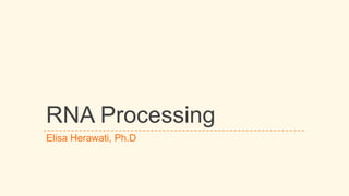 RNA Processing
Elisa Herawati, Ph.D
 