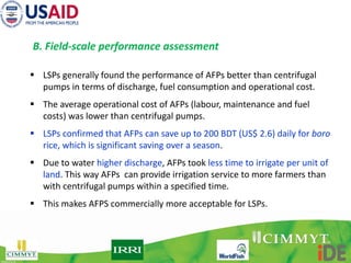 Boosting Crop Intensification in southern Bangladesh: how surface water irrigation can put into scale?
