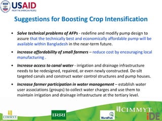 Boosting Crop Intensification in southern Bangladesh: how surface water irrigation can put into scale?