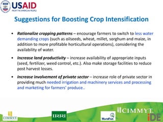 Conclusions
• In coastal areas, effective water resources management is a pre-condition
for agricultural production, as de...