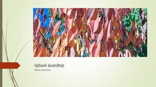 Աշնան կարմիրը
Չքնաղ տերևները
 