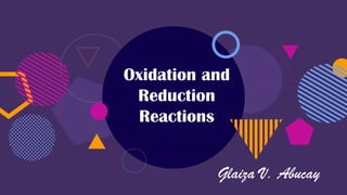 Oxidation and
Reduction
Reactions
Glaiza V. Abucay
 