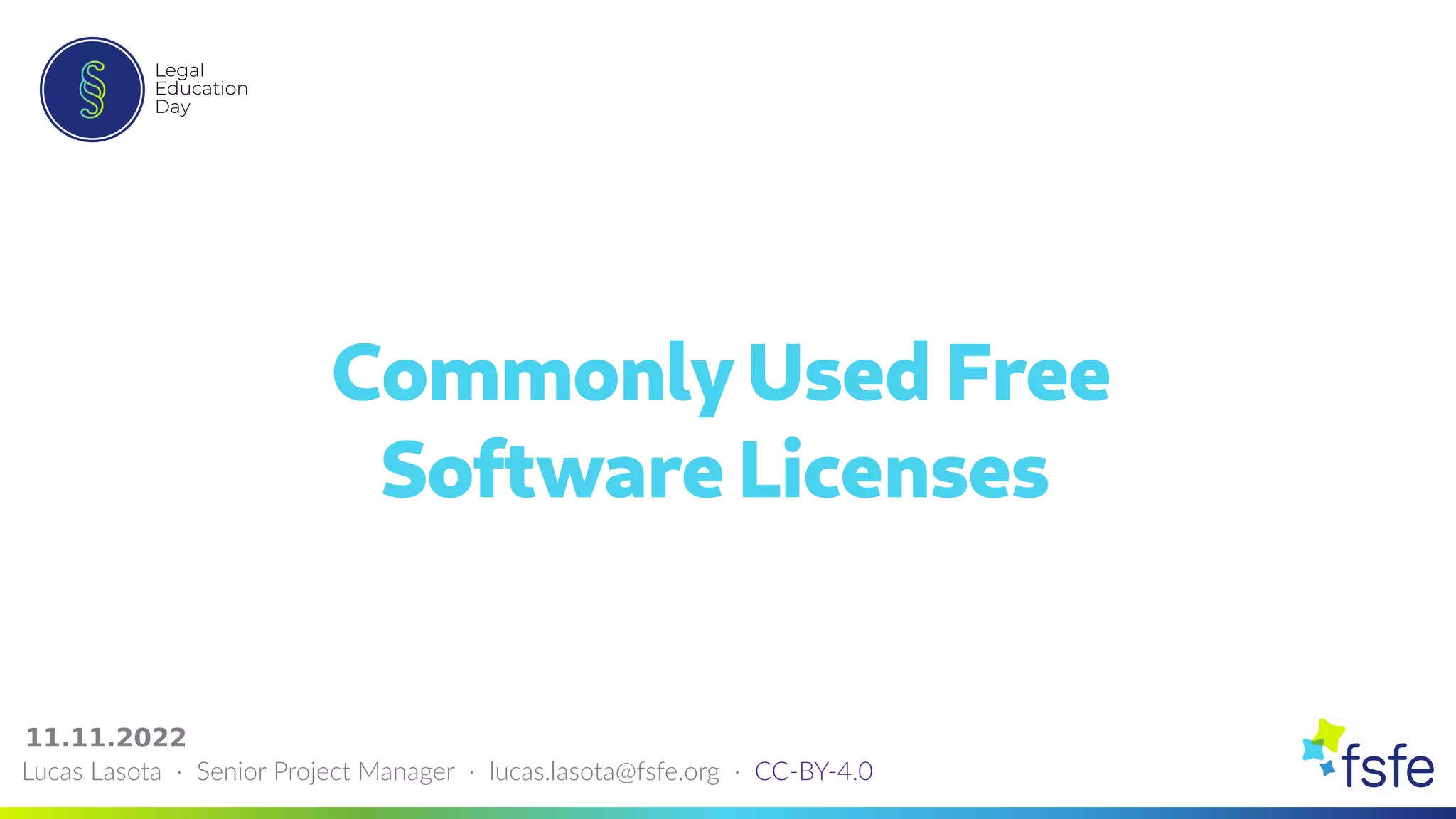 SFScon22 - Lucas Lasota - What are some common Free Software Licenses.pdf