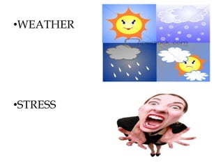 •WEATHER
•STRESS
 