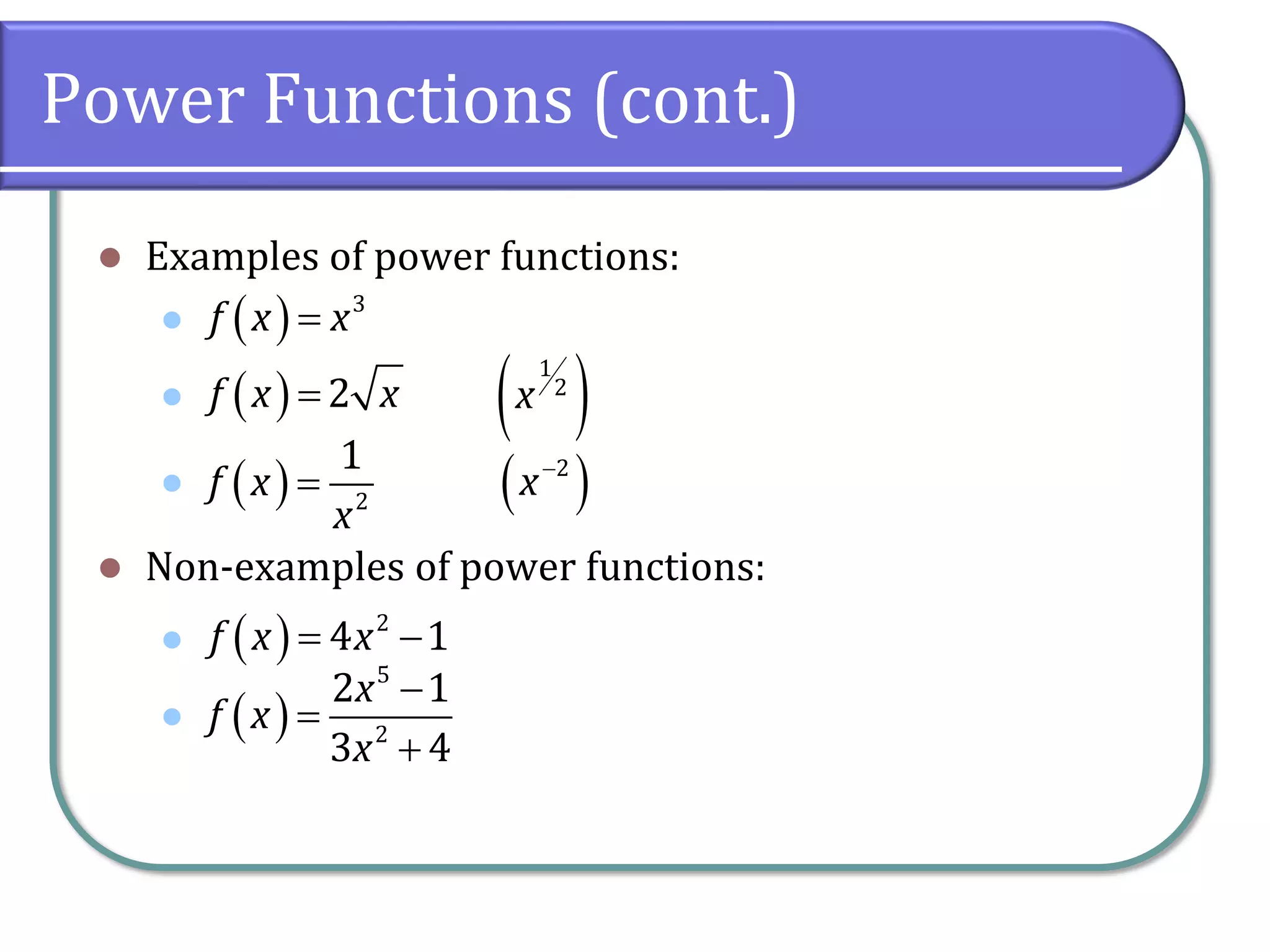 5.2 Power Functions and Polynomial Functions | PPT
