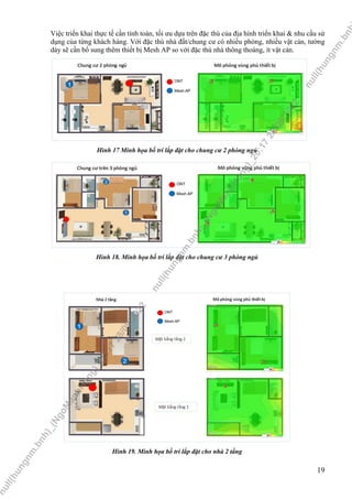 19
Việc triển khai thực tế cần tính toán, tối ưu dựa trên đặc thù của địa hình triển khai & nhu cầu sử
dụng của từng khách...