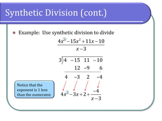 5.4 Dividing Polynomials | PDF