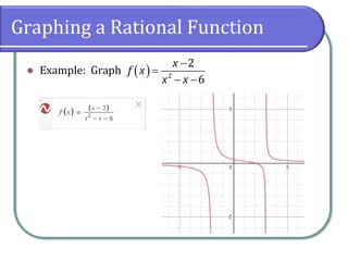 Graphing a Rational Function
⚫ Example: Graph ( )
−
=
− −
2
2
6
x
f x
x x
 