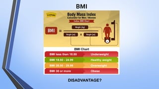 BMI
DISADVANTAGE?
 