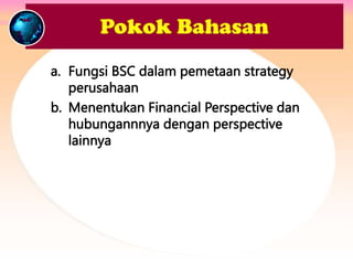 Balance Scorecard (BSC); Fungsi BSC & BSC Perspectives  _ Training "FINANCE For NON FINANCE".