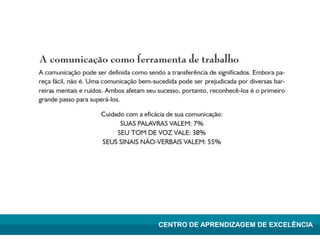 Lean Manufacturing – Itu/2009
CENTRO DE APRENDIZAGEM DE EXCELÊNCIA
 