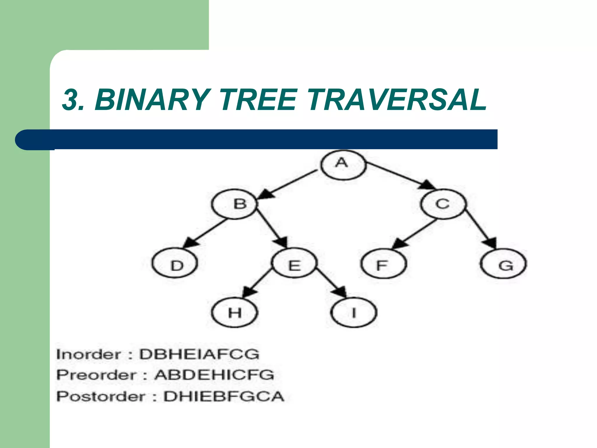 3. BINARY TREE TRAVERSAL
 