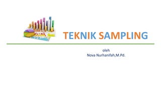 TEKNIK SAMPLING
oleh
Nova Nurhanifah,M.Pd.
 