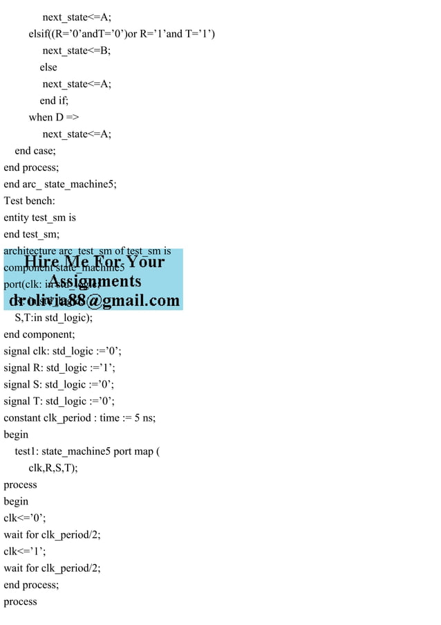 5.Write the VHDL code for the state machine.library ieee;use i.pdf