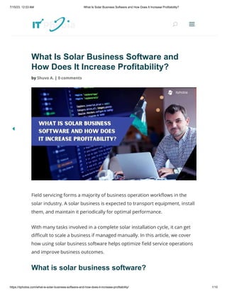 What Is Solar Business Software and How Does It Increase Profitability?