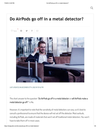Do AirPods go off in a metal detector?