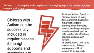 Adaptation for autistic students | PPTX