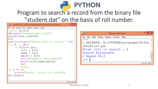 5.1 Binary File Handling.pdf | Programming Languages | Computing